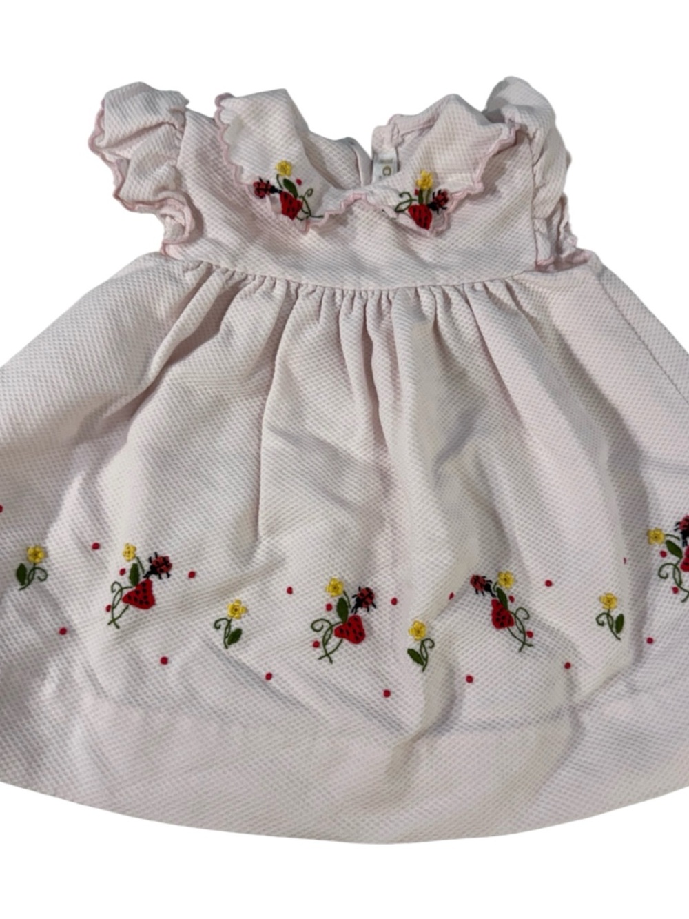 CIR Roma Italian Boutique Handmade Baby Dress Pink Embroidered 6–12M